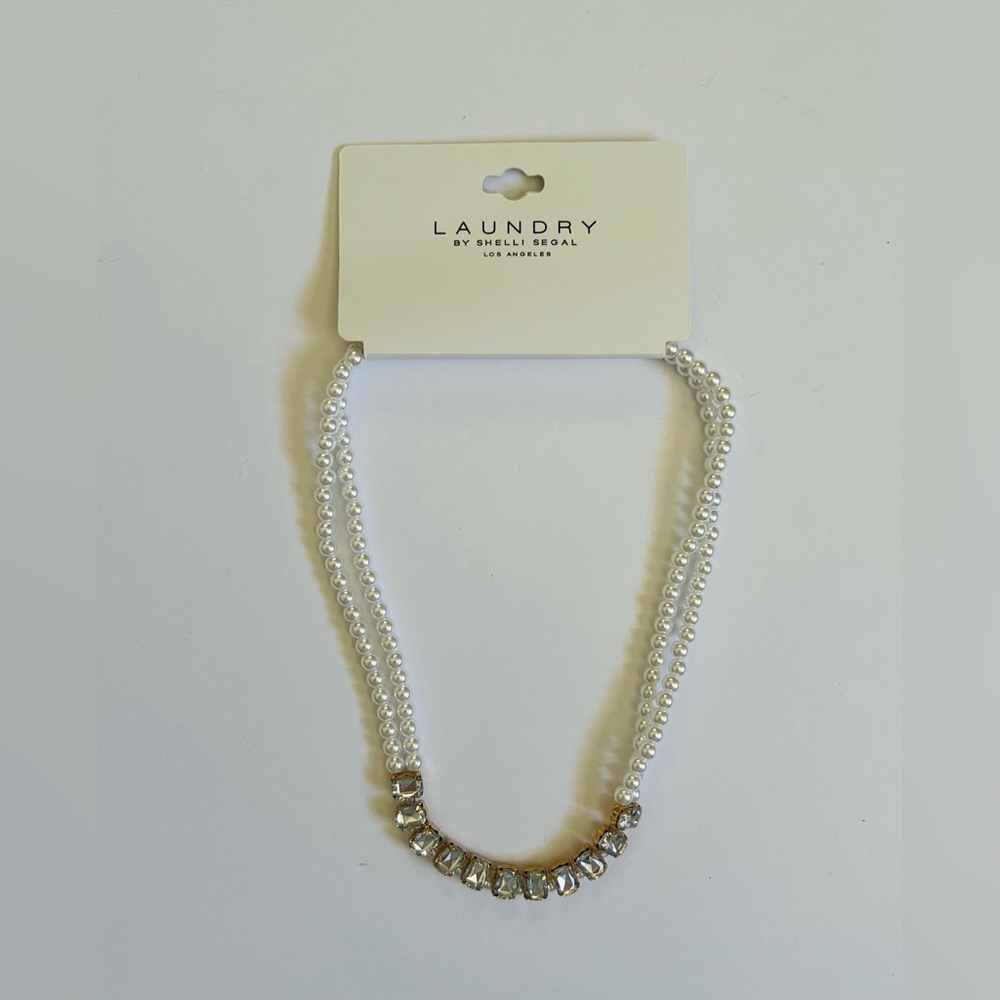 NWT Laundry by Shelli Segal Faux Pearl & Rhinestone Necklace✨